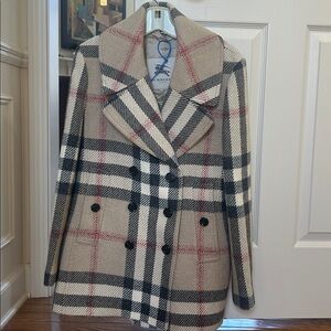 Authentic Burberry Beige and Black Checkered Jacket -Original price $1350)